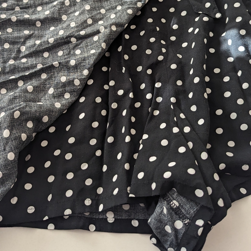 Abercrombie & Fitch Black & White Polka Dot Romper Skort Size Large - Picture 4 of 14